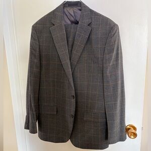 Lauren Ralph Lauren men’s windowpane brown suit size 44R